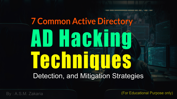 Seven AD Hacking Techniques - Detection & Mitigation strategies.